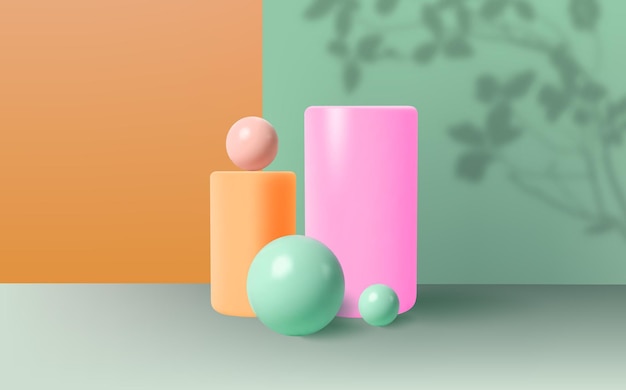Leeres 3D-RundpodiumAbstraktes realistisches 3D-Zylinder-Piedestal