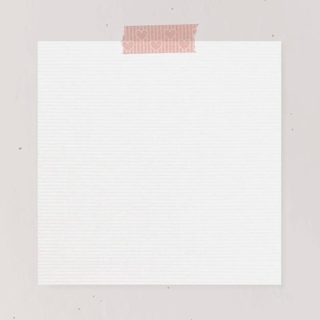 Leeres papier mit washi-tape-vorlagenvektor