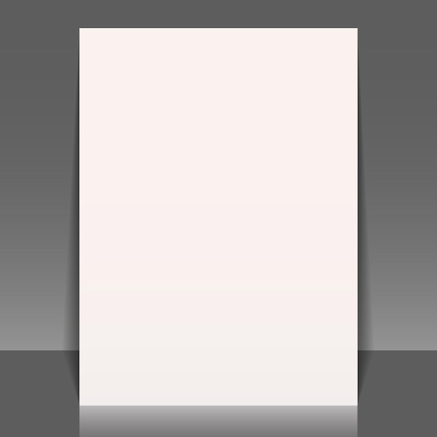 Vektor leeres papierblatt mit schatten vektor weißes stück seite a4-format 3d-realistisches bildmodell