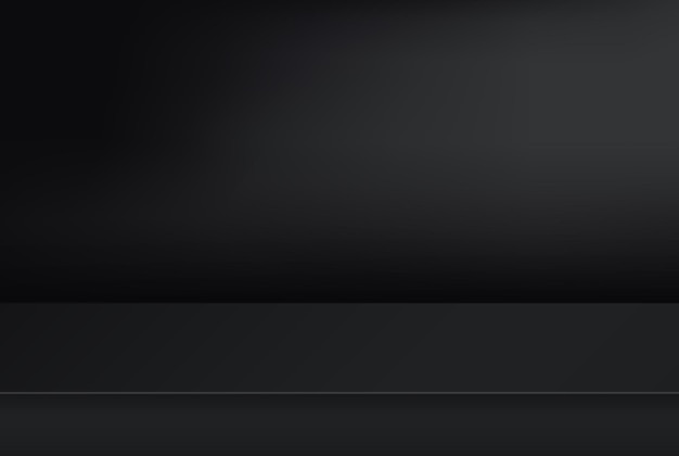 Leeres schwarzes studio-hintergrund-produktdisplay mit kopierbereich für die inhaltsdesign-anzeige banner für die werbung für das produkt auf der website