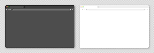 Leeres Web-Browser-Fenster mit Tab-Werkzeugleiste und Suchfeld moderne Website Internetseite flach