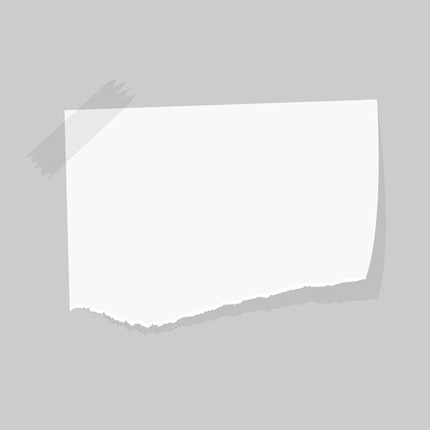 Leeres weißes klebriges Papier Notizisolat auf grauem Hintergrund flache Vektordesign-Llustration