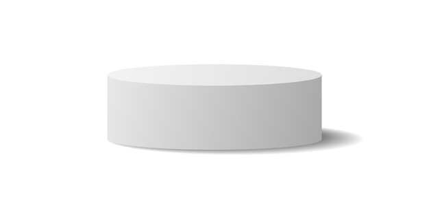 Leeres weißes Kreis-Podium-Mockup mit isolierter Schattenwirkung auf weißem Hintergrund