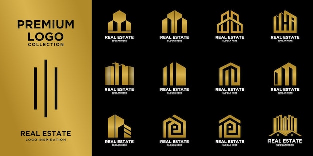 Vektor legen sie die beste sammlung von immobilien-logo-designs fest