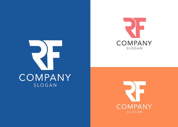 Vektor legen sie die vorlage für das monogramm-anfangsbuchstaben-rf-logo fest