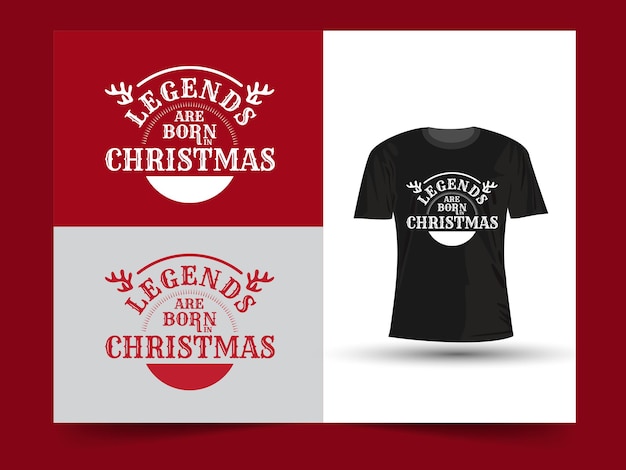 Vektor legenden werden im weihnachtlichen motivzitate-t-shirt-design geboren