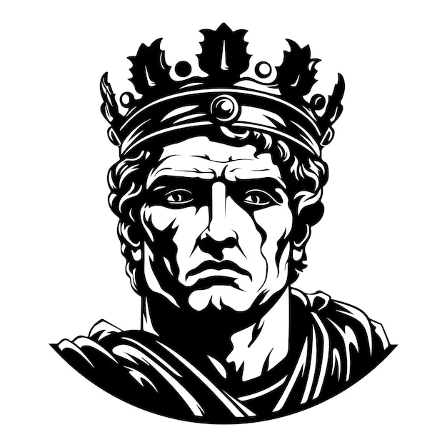 Vektor legionärs wut schlägt wütende römische kaiser illustration für kleidung