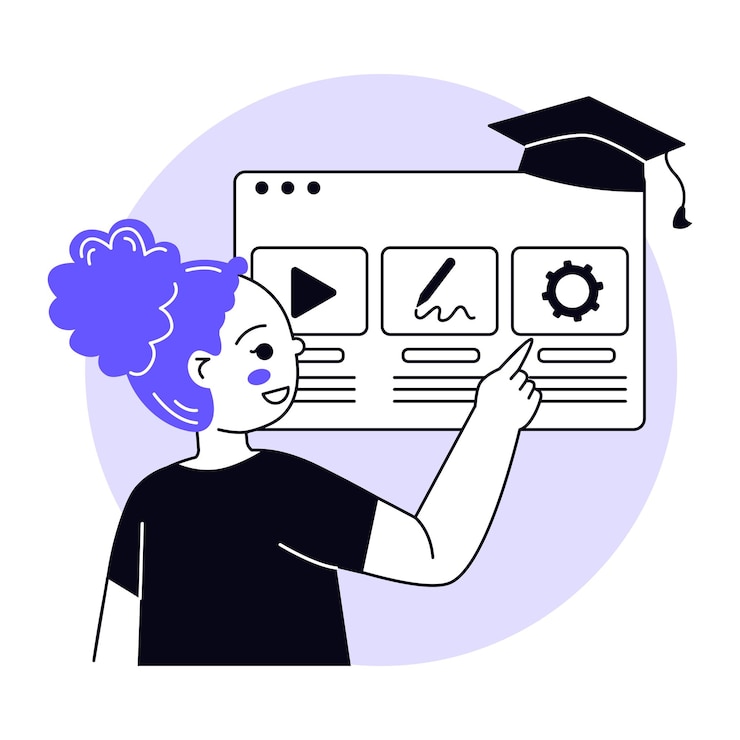 Vektor lehnen, app, bildung, lernen, schule, student