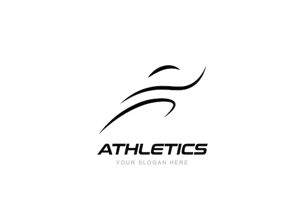 Leichtathletik minimales Schwarz-Weiß-Logo