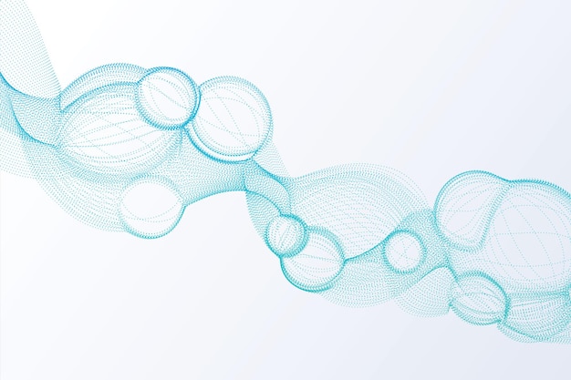 Leichter farbverlauf, wellenförmige form von blasenpartikeln, dekorativer hintergrund