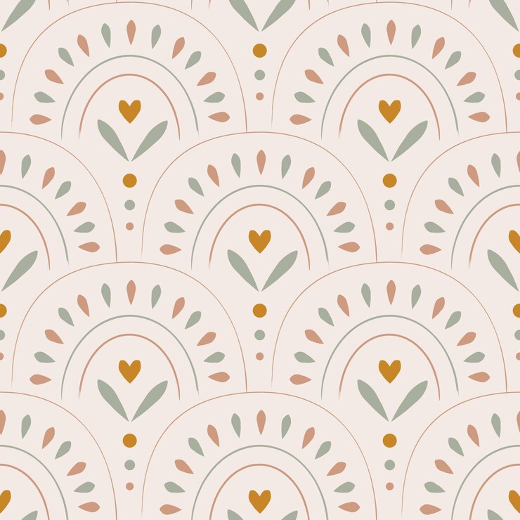 Vektor leichtes boho-nahtloses muster mit bögen vektorhintergrund im modernen böhmischen stil, perfekt für das scrapbooking von textilverpackungspapier und schreibwaren für kinder und erwachsene