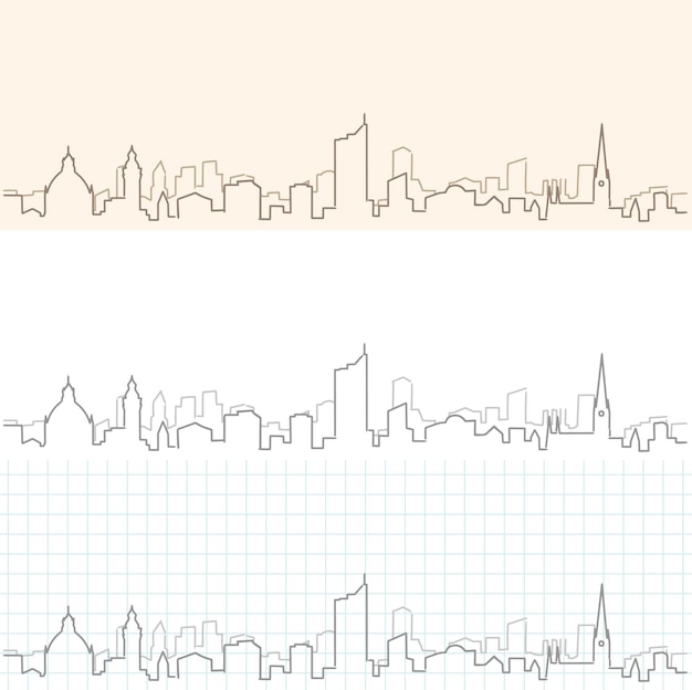 Vektor leipziger handgezeichnete skyline