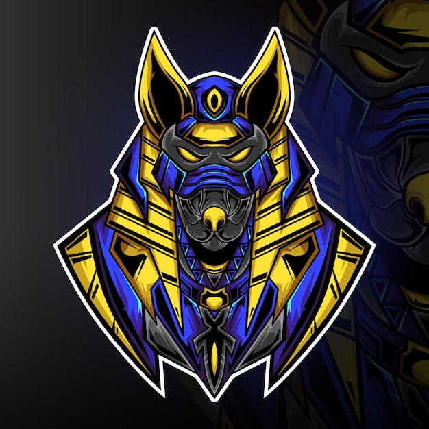 Vektor leistungsstarker anubis-monster-gaming-maskottchen-logo-vektor