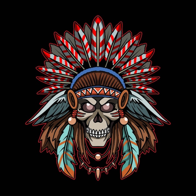 Leiter der Indianerstämme Chief Illustration Logo
