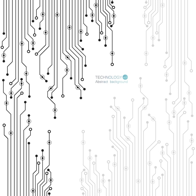 Leiterplatten-chipsatz abstrakter technologiehintergrund mit technologischen elementen