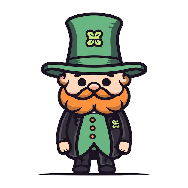 Vektor leprechaun-vektorillustration am st. patrick's day