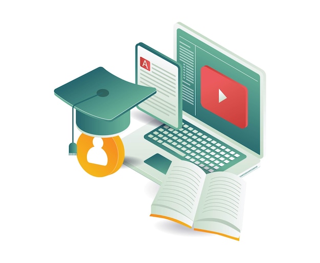 Lernen Sie Online-Schule mit Computer
