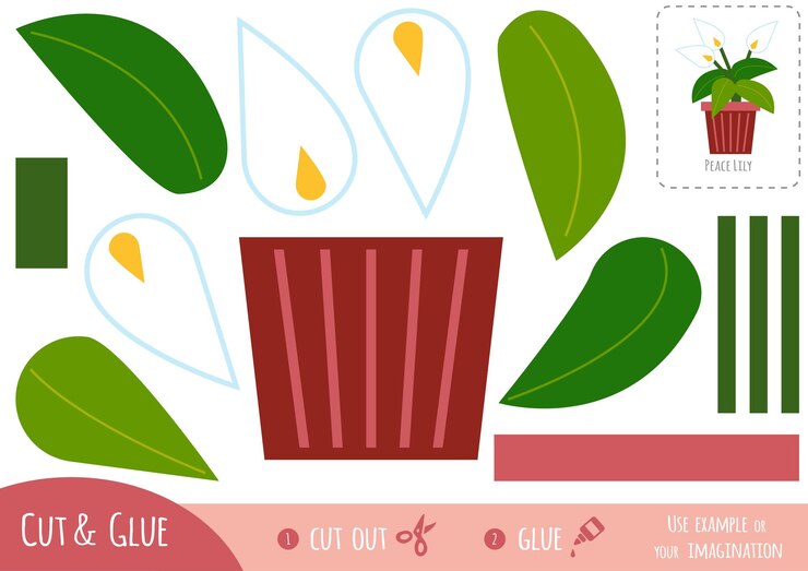 Lernpapierspiel für Kinder Peace Lily