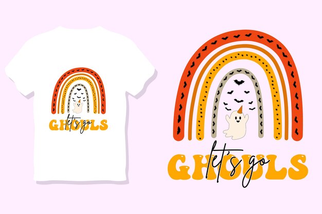 Lets go Ghouls Retro Halloween SVG Sublimation Design (Sublimations-Design für Halloween)