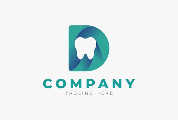 Letter d gradient dental logo design inspiration verwendbar für marken- und firmenlogos