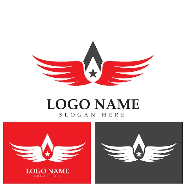 Letter falcon wing logo-vorlage