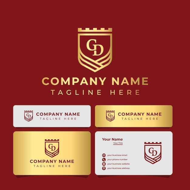 Letter GD Monogram Shield King Logo, geeignet für jedes Unternehmen.