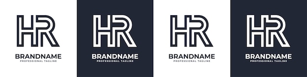 Letter hr oder rh global technology monogram logo geeignet für jedes unternehmen mit hr- oder rh-initialen