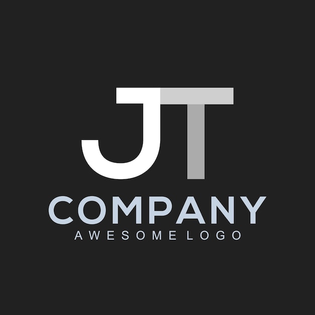 Vektor letter jt-logo-design-vorlage konzeptunternehmen