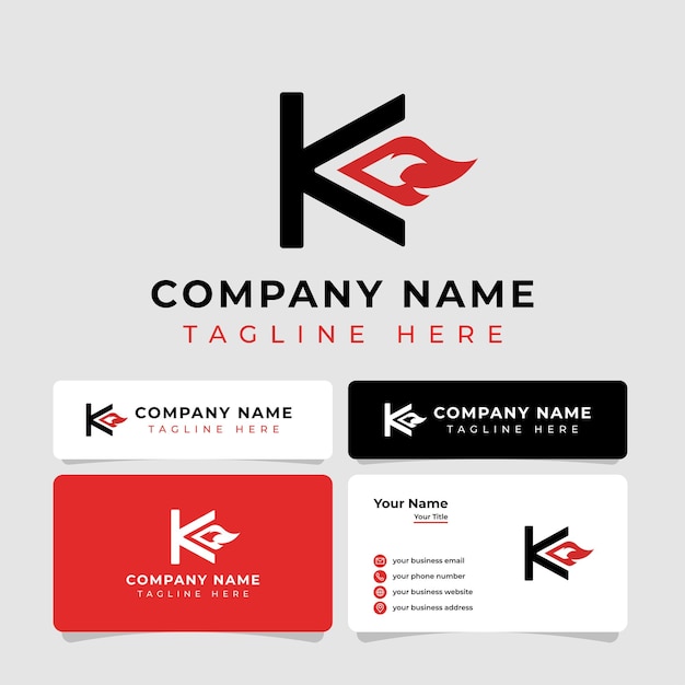 Letter K Fire Logo geeignet für jedes Geschäft im Zusammenhang mit Feuer mit K-Initialen