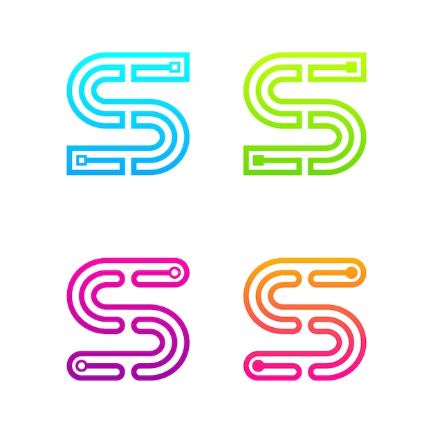 Vektor letter m-logo-design mit drei-linien- und punktverbindung für technologie- und digital-business-unternehmen
