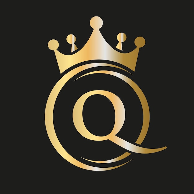 Letter Q Crown Logo Royal Crown Logo für Spa Yoga Schönheit Mode Star Elegantes Luxuszeichen
