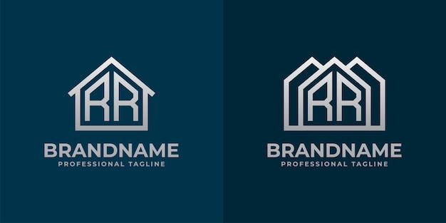 Letter RR Home Logo Set Geeignet für jedes Geschäft im Zusammenhang mit dem Innenausbau von Hausimmobilien mit RR-Initialen