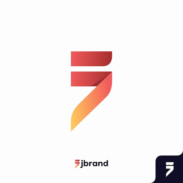 Letterj-logo-icon-vorlage flach minimalistisch