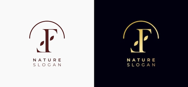 Letzteres F-Symbol natürliches und organisches Logo modernes Design
