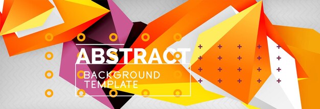 Leuchtend farbenfrohe dreieckige Poly 3D-Komposition abstrakte geometrische Hintergrund minimalistisches Design polygonale futuristische Postervorlage