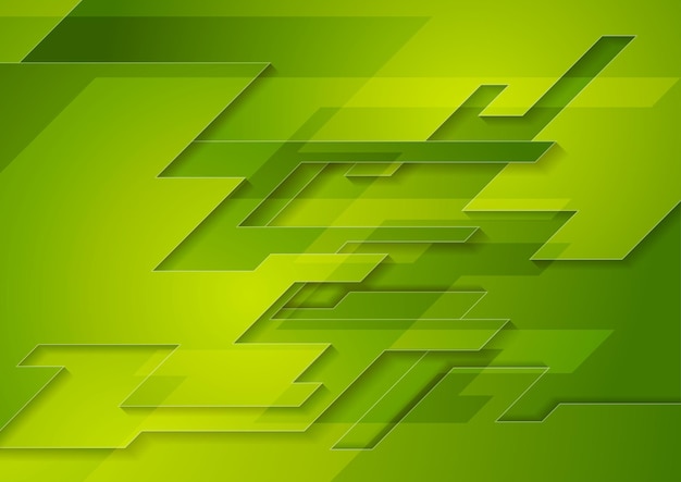 Leuchtend grüner Tech-geometrischer abstrakter Hintergrund Vektormodernes Design