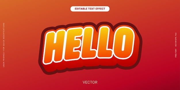 Leuchtend orangefarbener, bearbeitbarer Text-Effekt mit 3D-Schatten für fröhliche Grafikdesigns