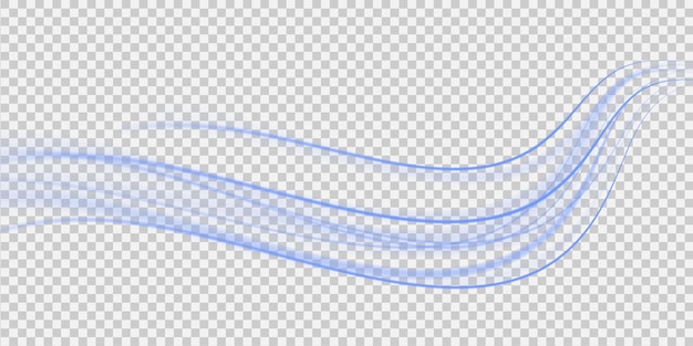 Vektor leuchtende blaue geschwindigkeitslinien. leicht leuchtender effekt. abstrakte bewegungslinien