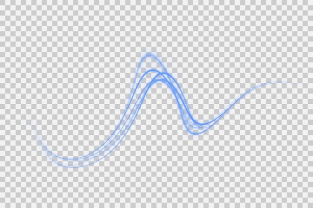 Vektor leuchtende blaue geschwindigkeitslinien. leicht leuchtender effekt. abstrakte bewegungslinien