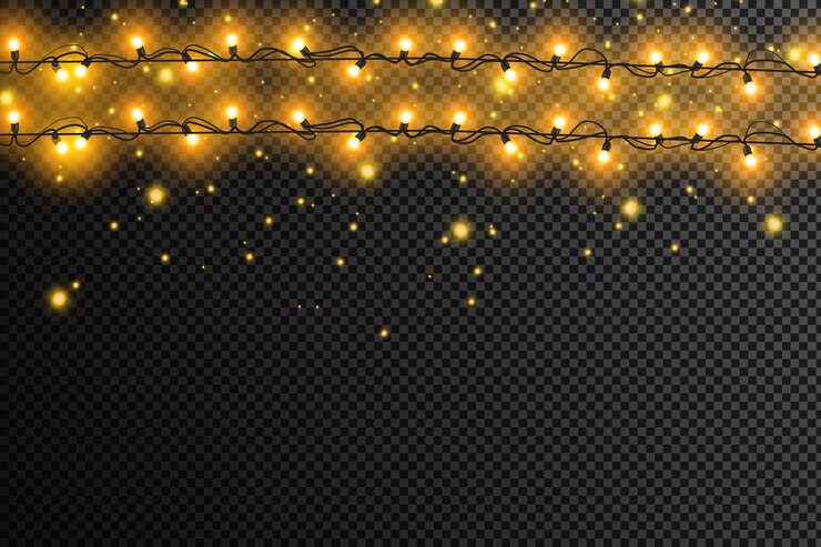 Vektor leuchtende lichter für weihnachtsferien. girlanden, weihnachtsschmuck.
