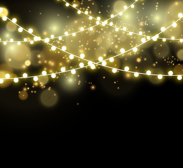 Leuchtende Lichter. Girlandenschnur, leichte Dekoration.