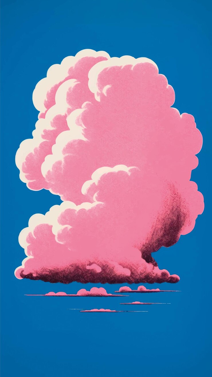 Vektor leuchtende rosa wolken-illustration