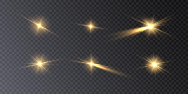 Leuchtende sterne png. leichtes sonnenlicht. lichtstoß aus hellem lichteffekt png. vektor 10 eps für designe