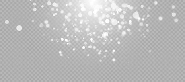 Leuchtender bokeh-lichteffekt auf transparentem hintergrund für weihnachten-neujahr-design-glitzervektor