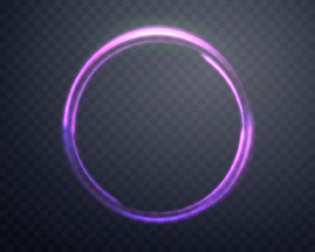 Leuchtender lila magischer Ring Neon realistischer Energieflare Halo-Ring Abstrakter Lichteffekt