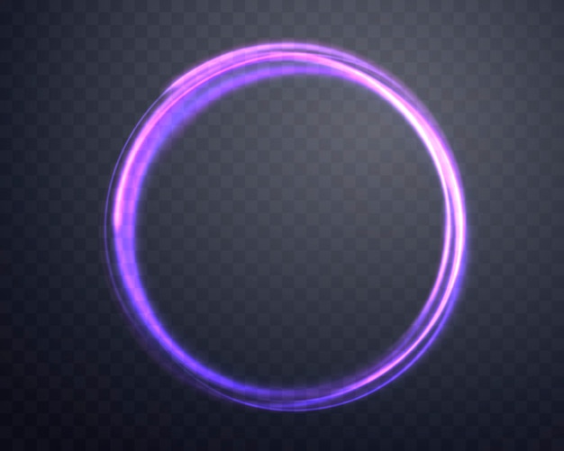 Leuchtender lila magischer Ring Neon realistischer Energieflare Halo Ring