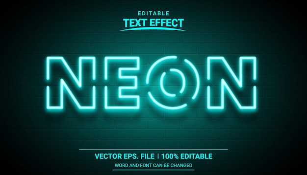 Leuchtender Neonlicht-Illustrator-Vektortexteffekt