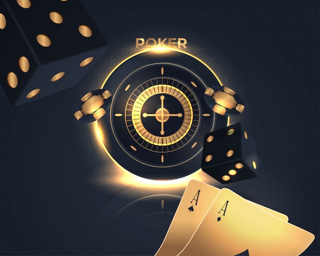 Leuchtendes Casino Poker Banner