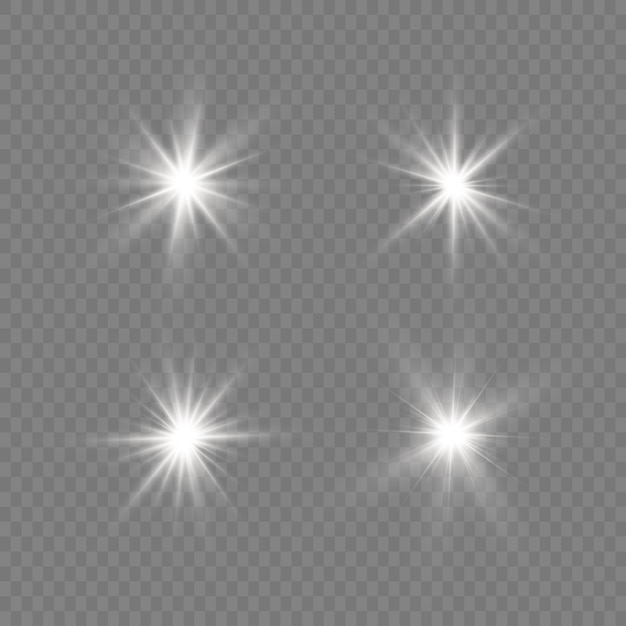 Leuchtendes licht explodiert. funkelnde magische staubpartikel. heller stern. transparent strahlende sonne, heller blitz.
