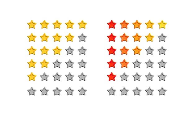 Leuchtendes Stern-Set-Symbol Leistung erreichen Top-Feedback-Rating-Rate-Review-Reaktionspreis-Abzeichen-Trophäe Geschäftskonzept Vektorliniensymbol auf weißem Hintergrund